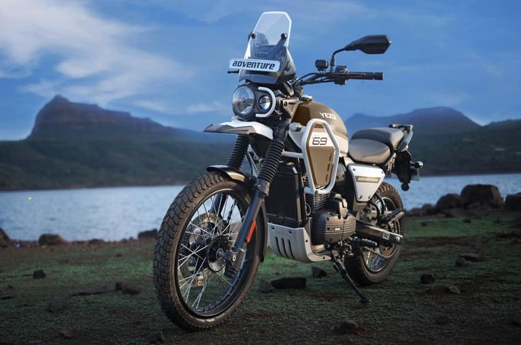 The base model now starts at Rs 2.15 lakh (ex-showroom Delhi), while the top-spec variant is priced at Rs 2.27 lakh 2025 Yezdi Adventure left three quarter shot